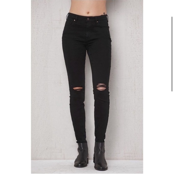 PacSun High-Rise Skinniest Ankle Black Distressed Skinny Jeans - Picture 1 of 11